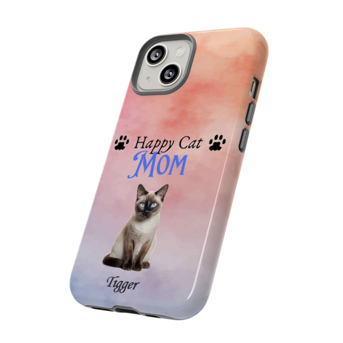 Happy Cat Mom - Personalized - Whimsical Phone Cases - Mother's Day