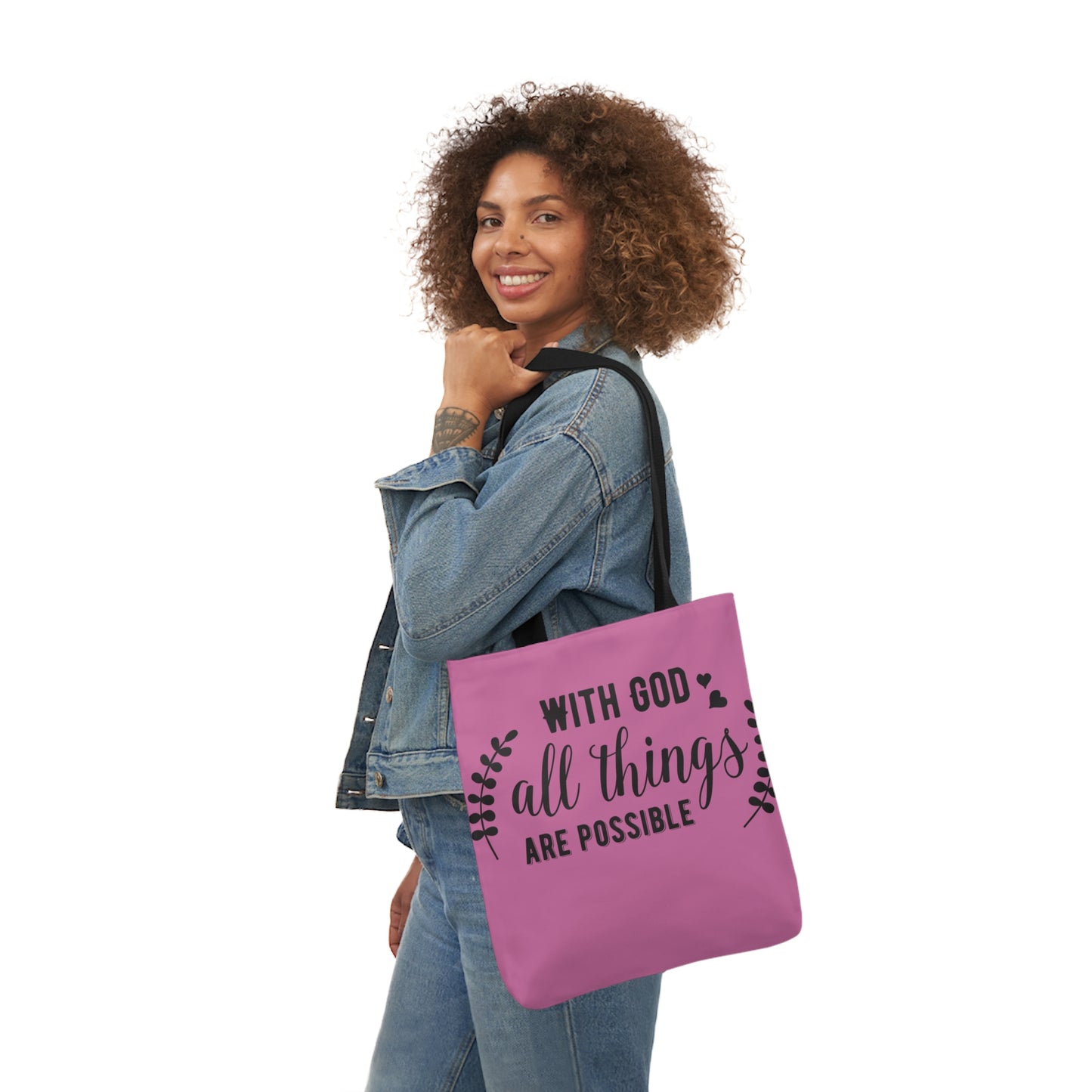 With God - Canvas Tote Bag, 5-Color Straps