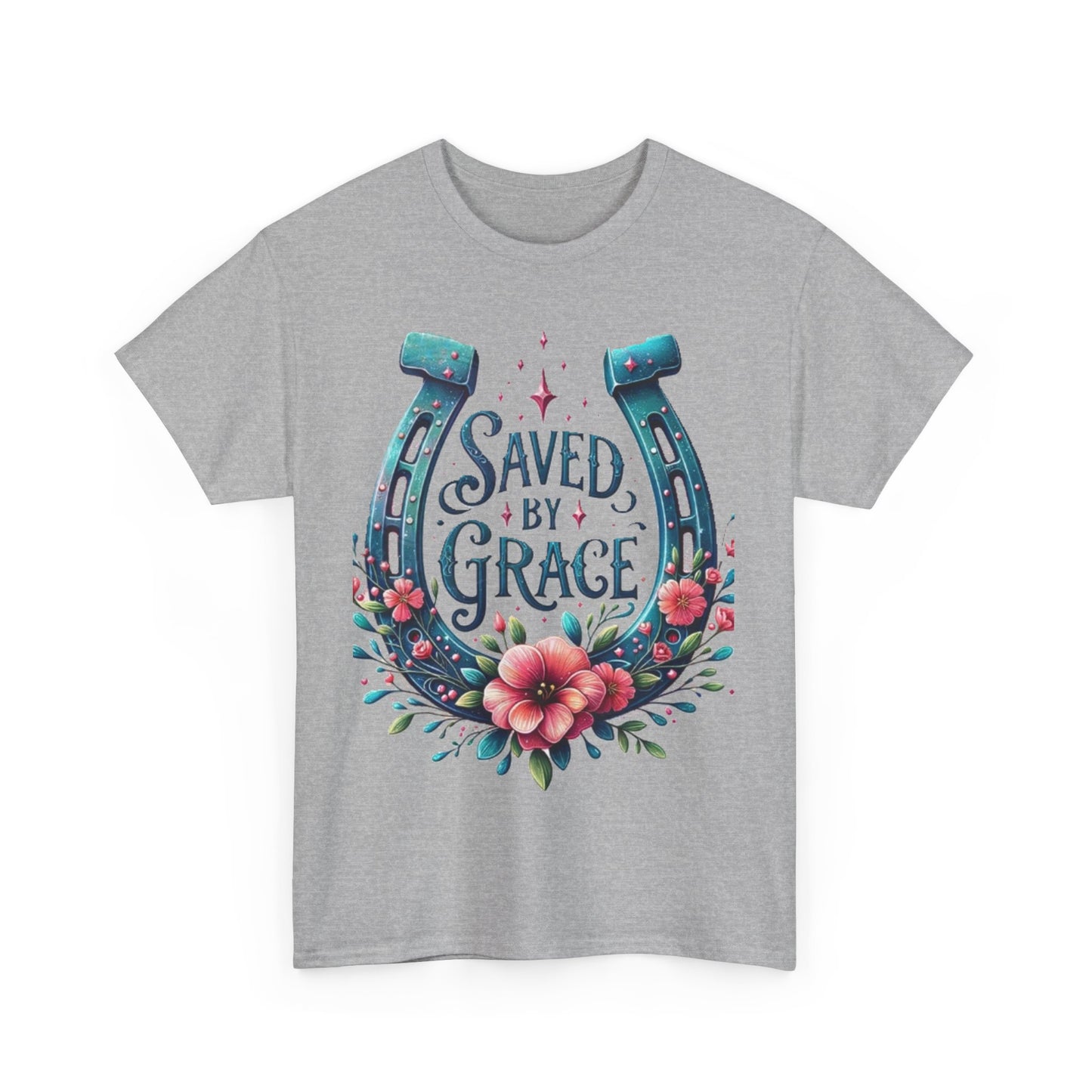 Saved by Grace - Unisex Heavy Cotton Tee - Easter - Mother's Day - Father's Day