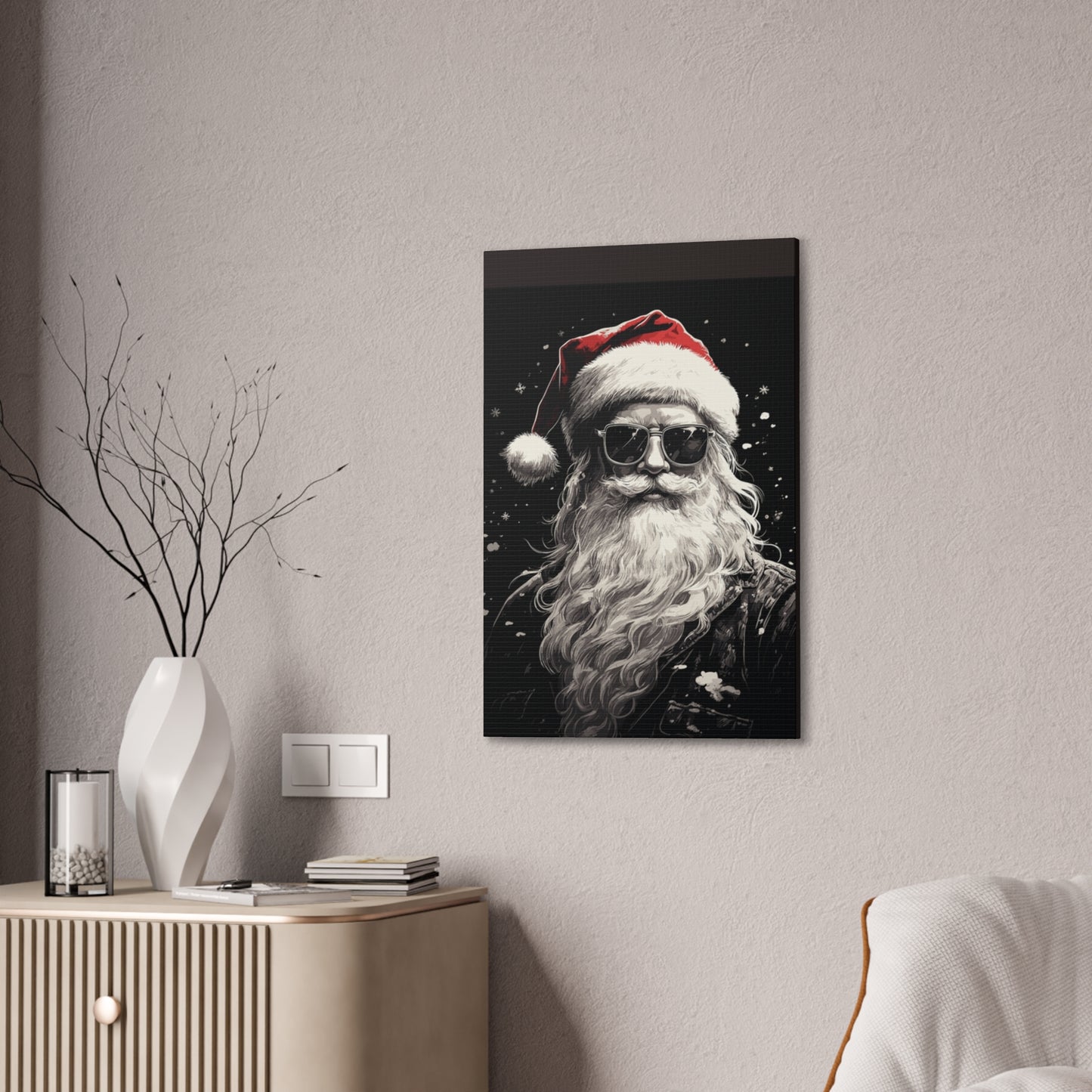 Hip Santa - Canvas Stretched, 0.75" - Christmas