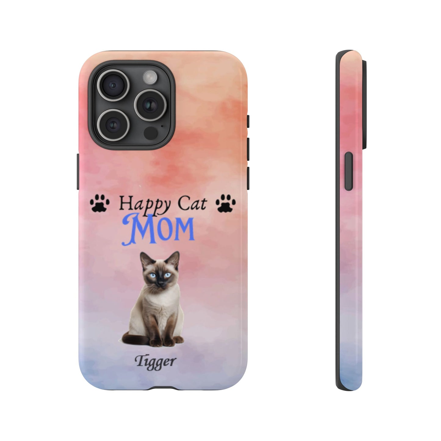 Happy Cat Mom - Personalized - Whimsical Phone Cases - Mother's Day