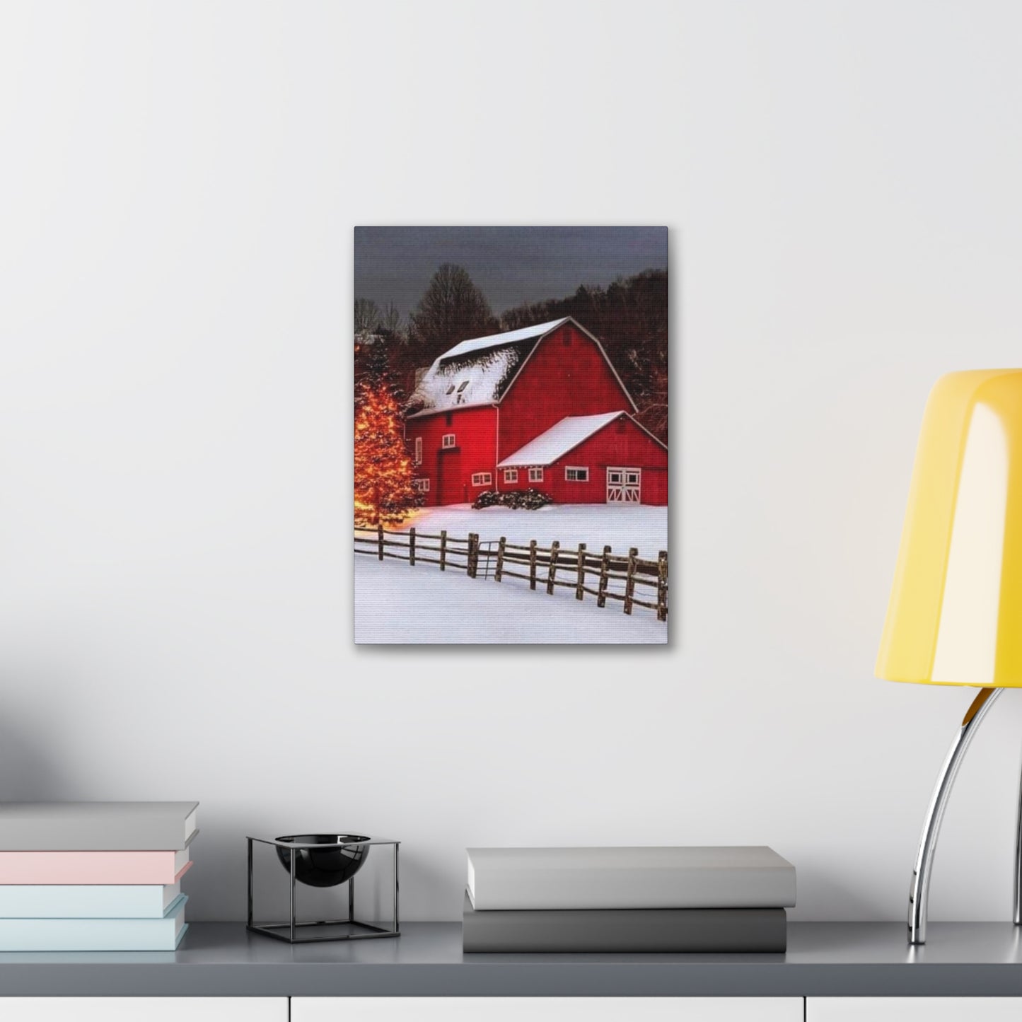 Barn in Winter - Canvas Stretched, 0.75"