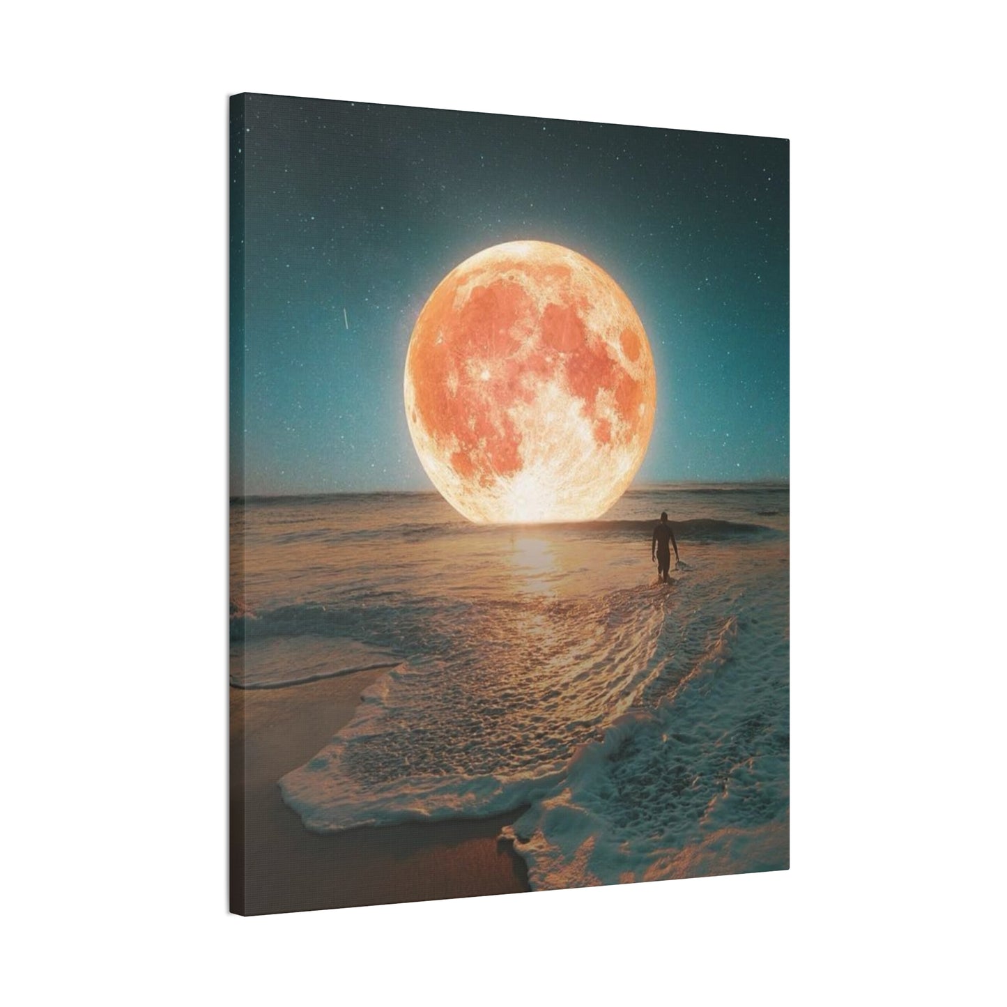 Moon on the water - Canvas Stretched, 0.75"