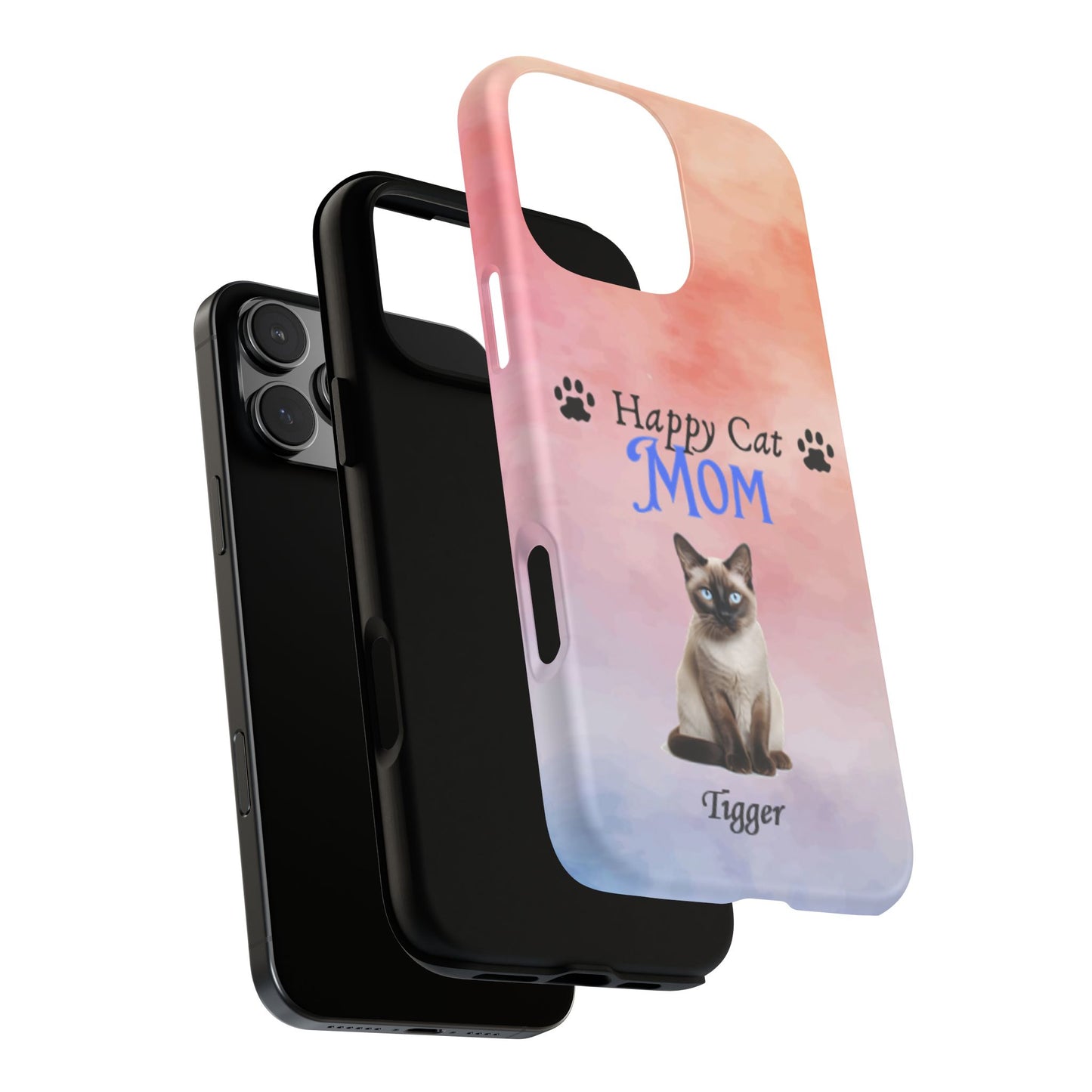 Happy Cat Mom - Personalized - Whimsical Phone Cases - Mother's Day