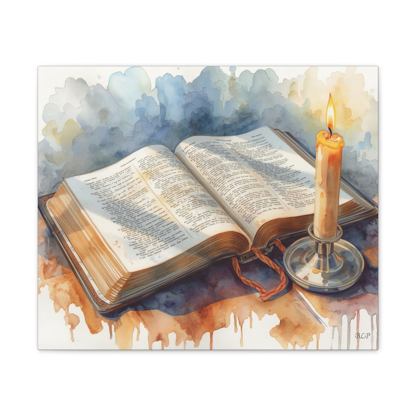 Bible by Candlelight - Canvas Stretched, 0.75" - 2026 Wall Art - Religion