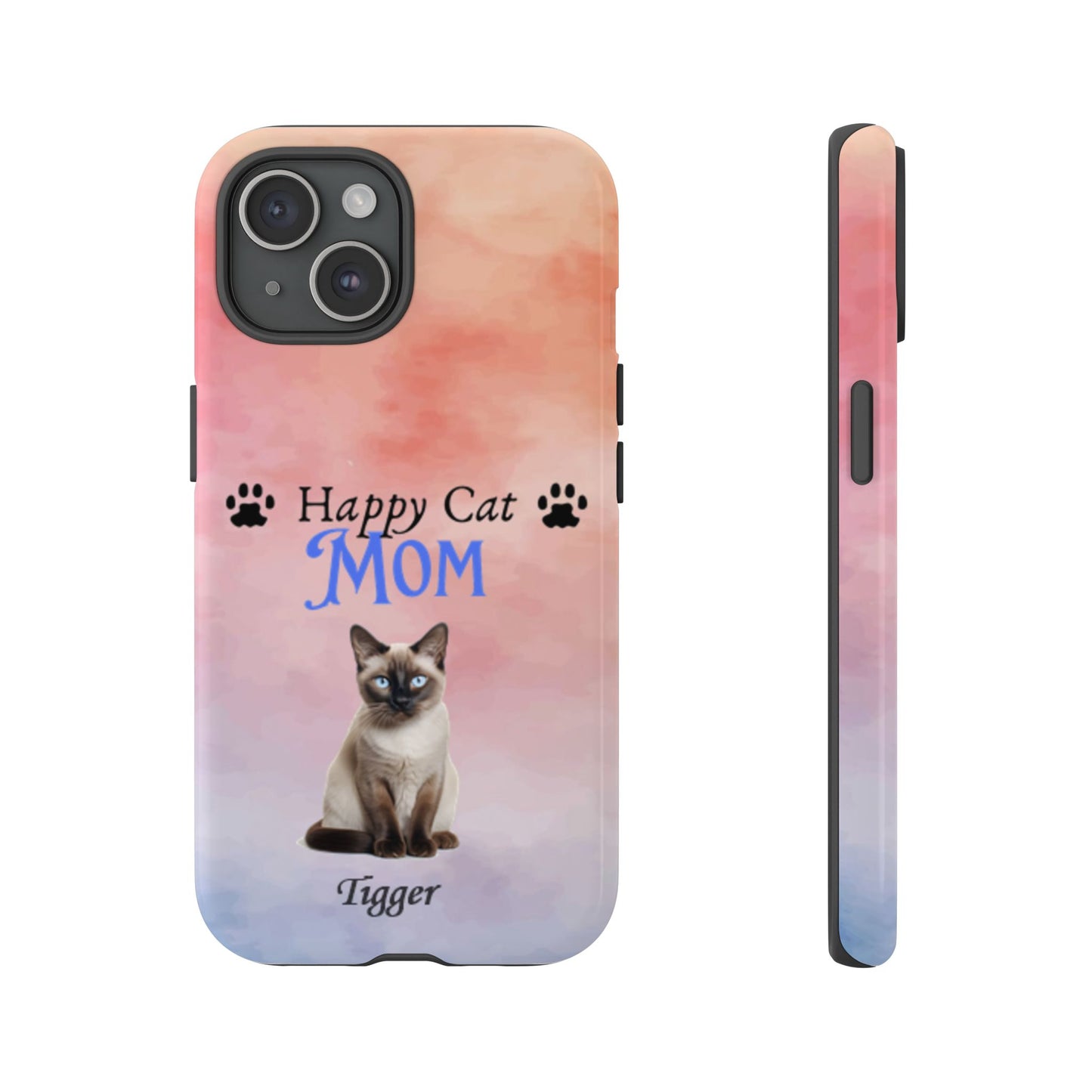 Happy Cat Mom - Personalized - Whimsical Phone Cases - Mother's Day