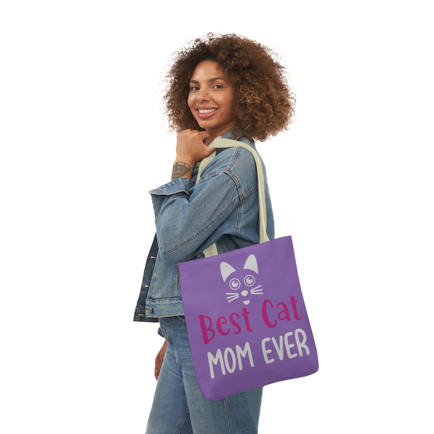 Best Cat Mom Ever - Canvas Tote Bag, 5-Color Straps - Mother's Day