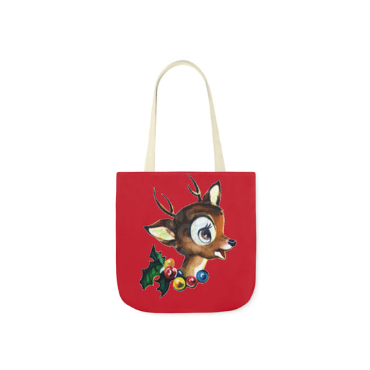 Baby Deer - Canvas Tote Bag, 5-Color Straps - Christmas