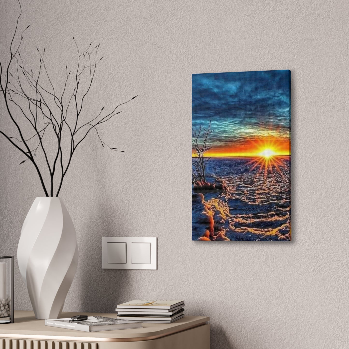 Sunrise on the Ocean - Canvas Stretched, 0.75"
