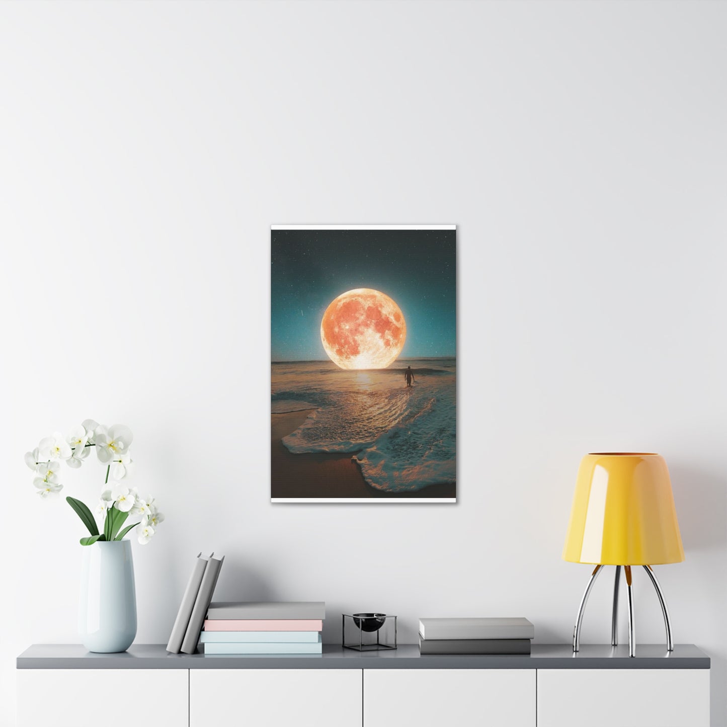 Moon on the water - Canvas Stretched, 0.75"