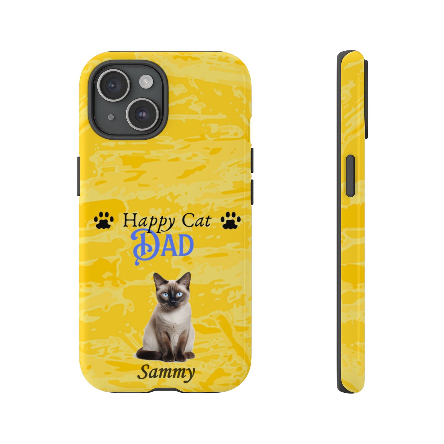 Happy Cat Dad - Personalized - Whimsical Phone Cases - Father's Day