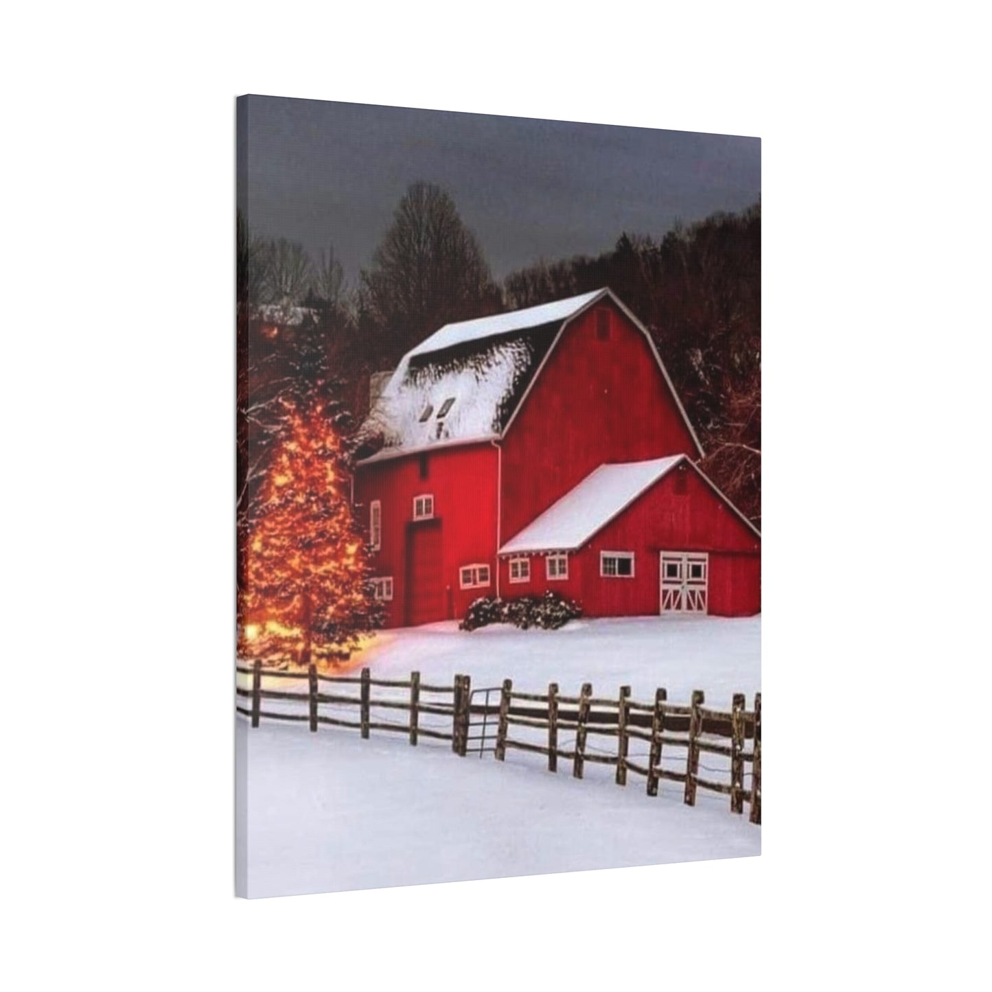 Barn in Winter - Canvas Stretched, 0.75"