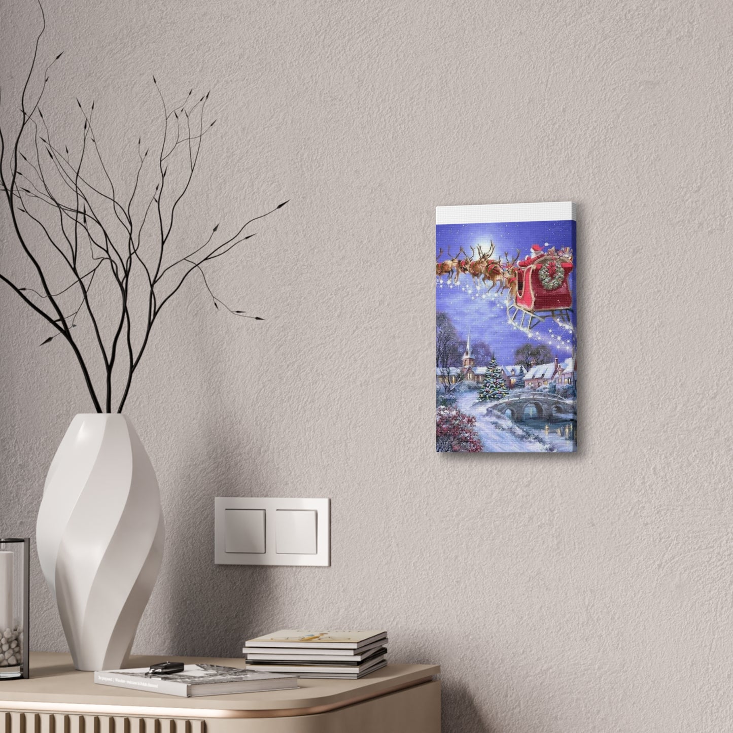 Santa's Coming - Canvas Stretched, 0.75" Christmas