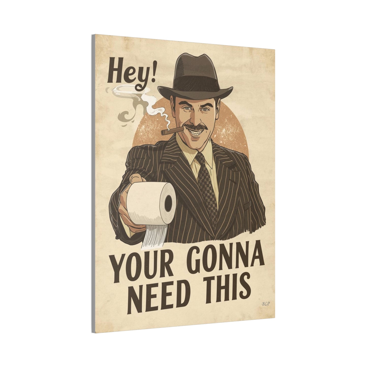 Gangster - Canvas Stretched, 0.75" - 2026 Wall Art - Bathroom Humor