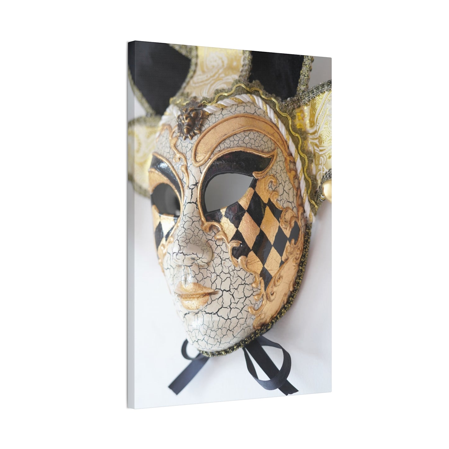 Gold and Silver Mask - Canvas Stretched, 0.75"