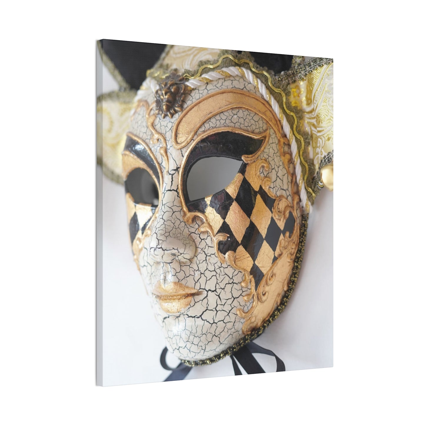 Gold and Silver Mask - Canvas Stretched, 0.75"