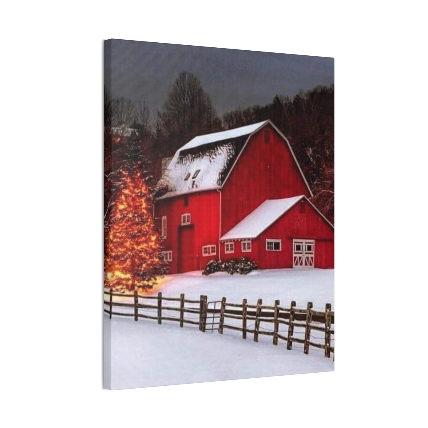 Barn in Winter - Canvas Stretched, 0.75"