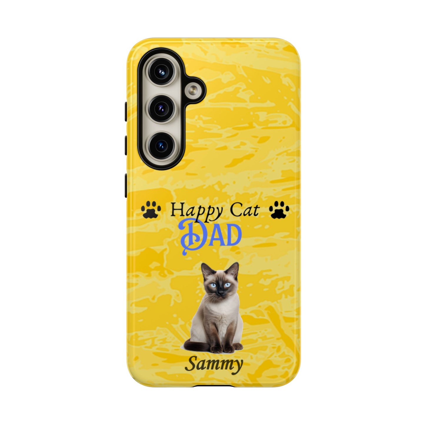 Happy Cat Dad - Personalized - Whimsical Phone Cases - Father's Day