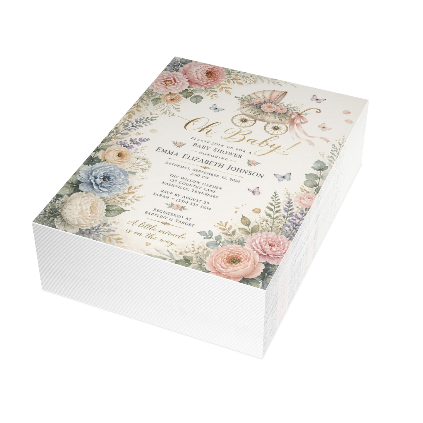 OH!  Baby Shower -Postcard Bundles (envelopes included)