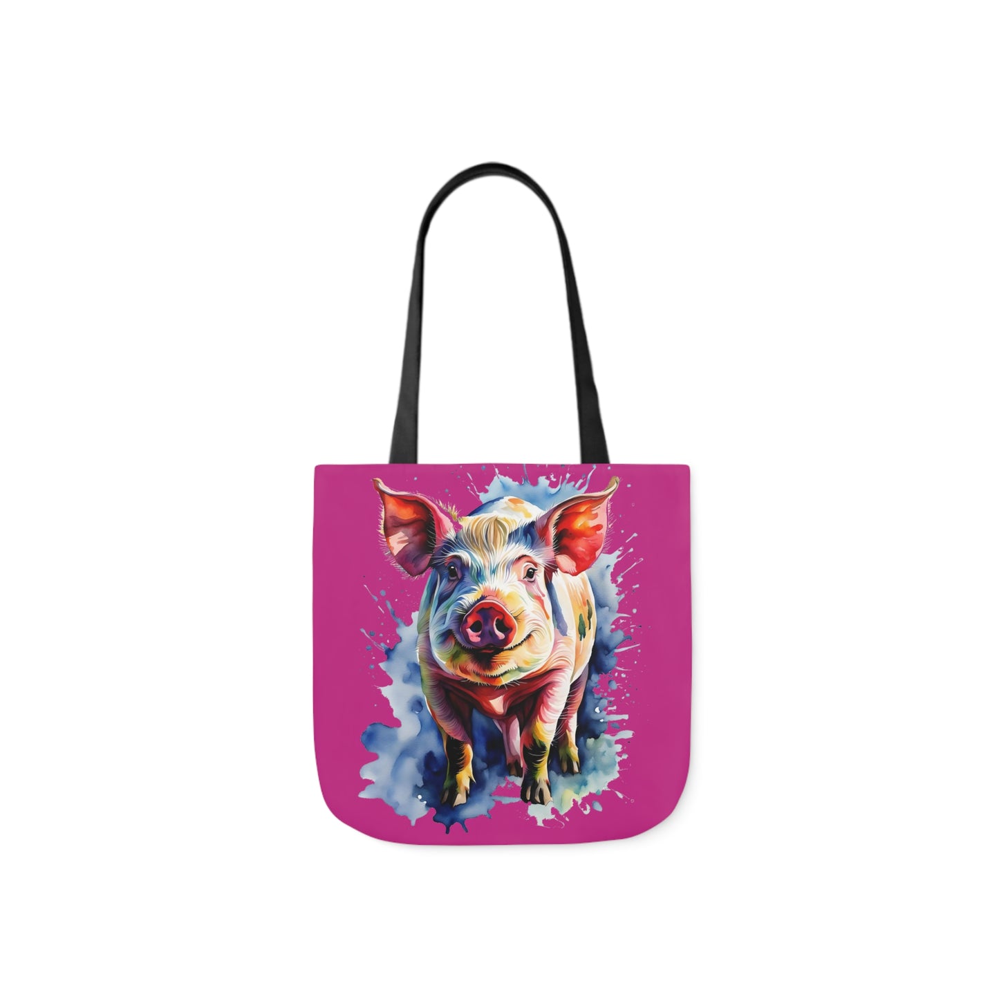 Arnold the Pig - Canvas Tote Bag, 5-Color Straps