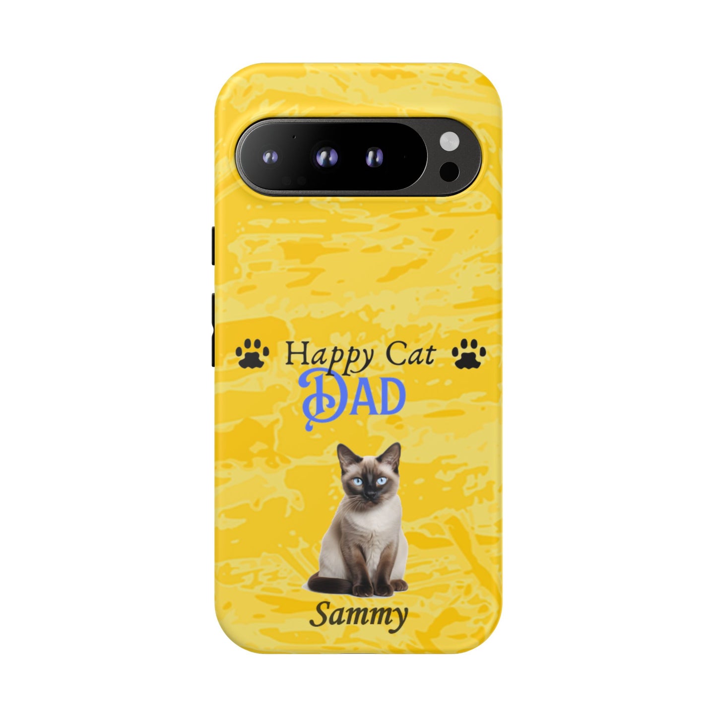 Happy Cat Dad - Personalized - Whimsical Phone Cases - Father's Day