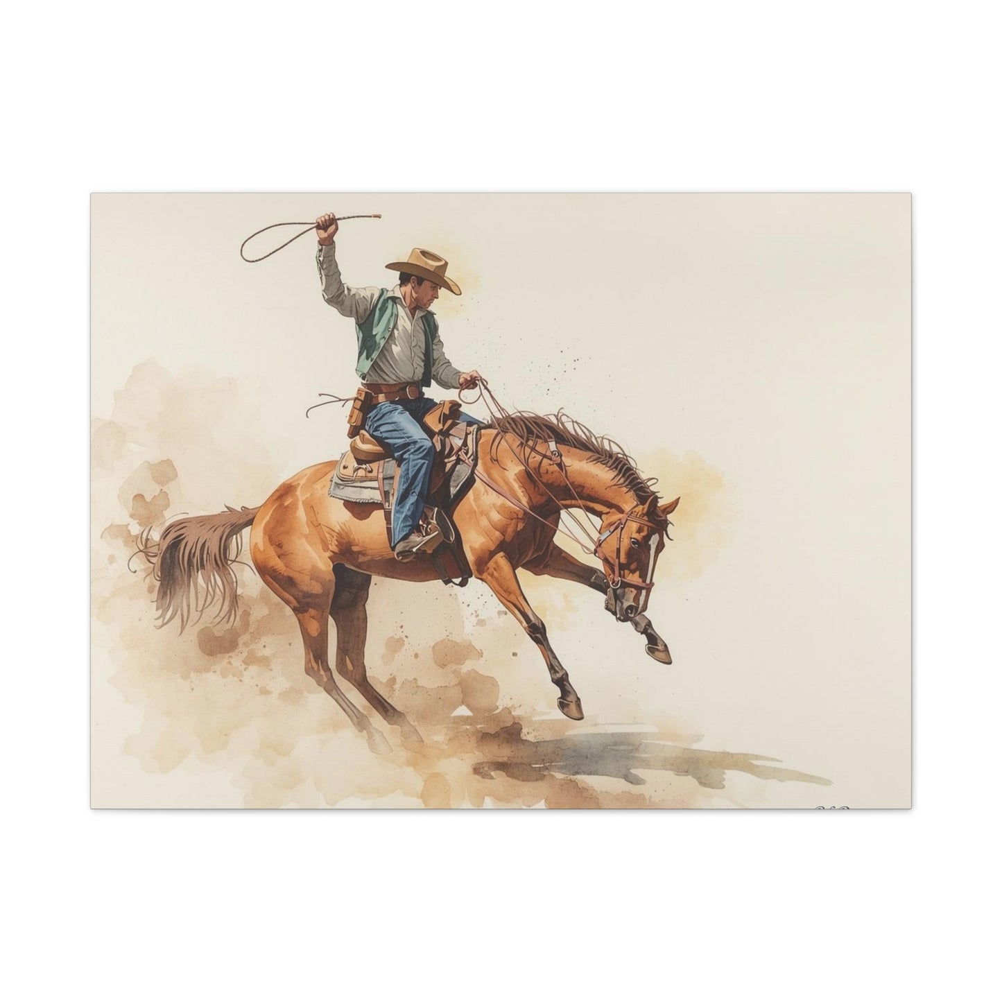 Bronc Rider - Canvas Stretched, 0.75" - Wall Art 2026 - Individuals
