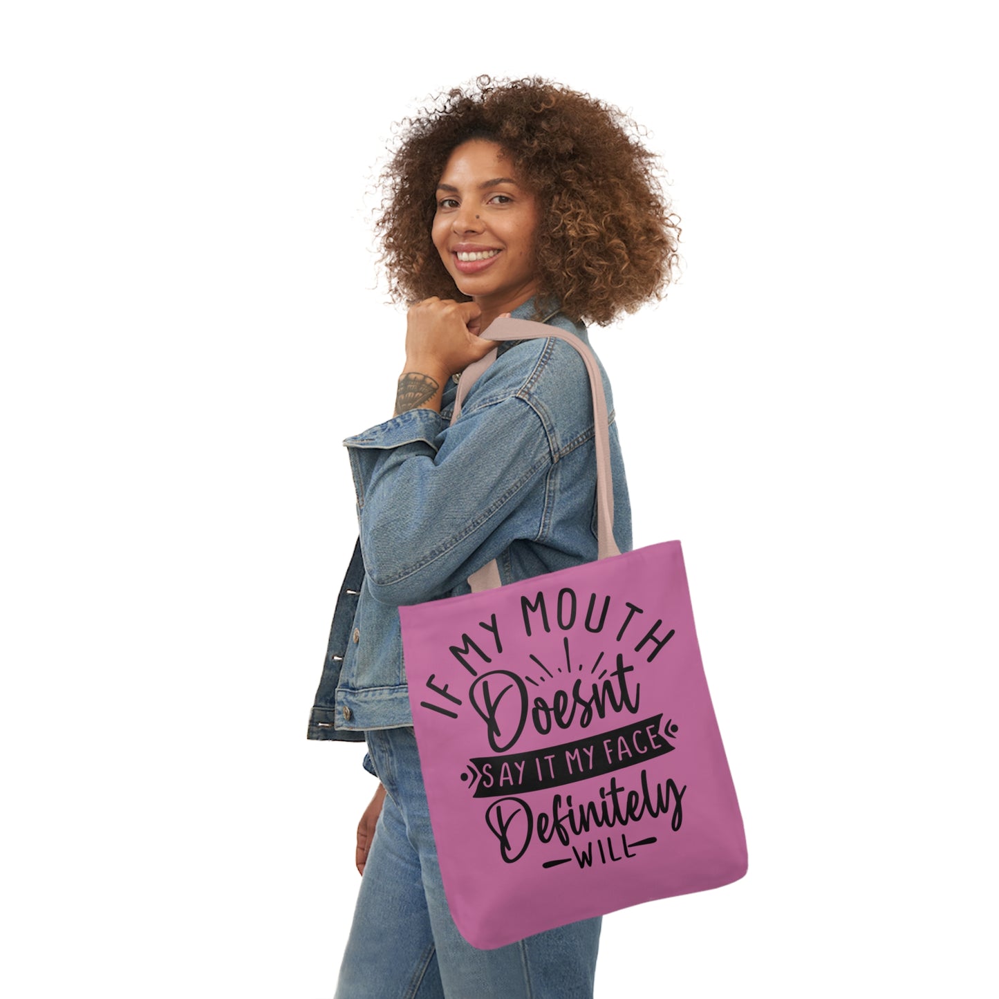 My Face Wil Say it - Canvas Tote Bag, 5-Color Straps