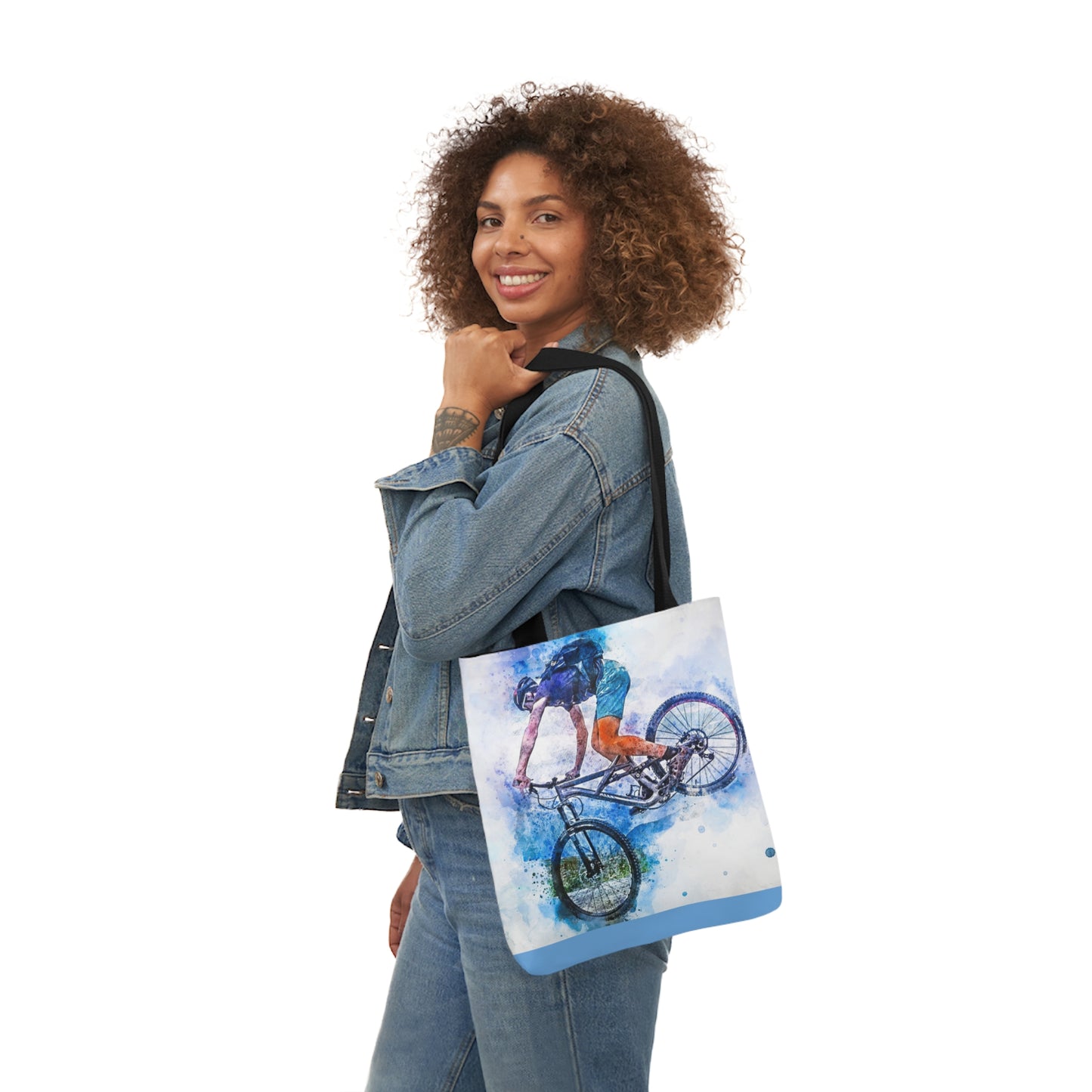 Mountain Bike - Canvas Tote Bag, 5-Color Straps