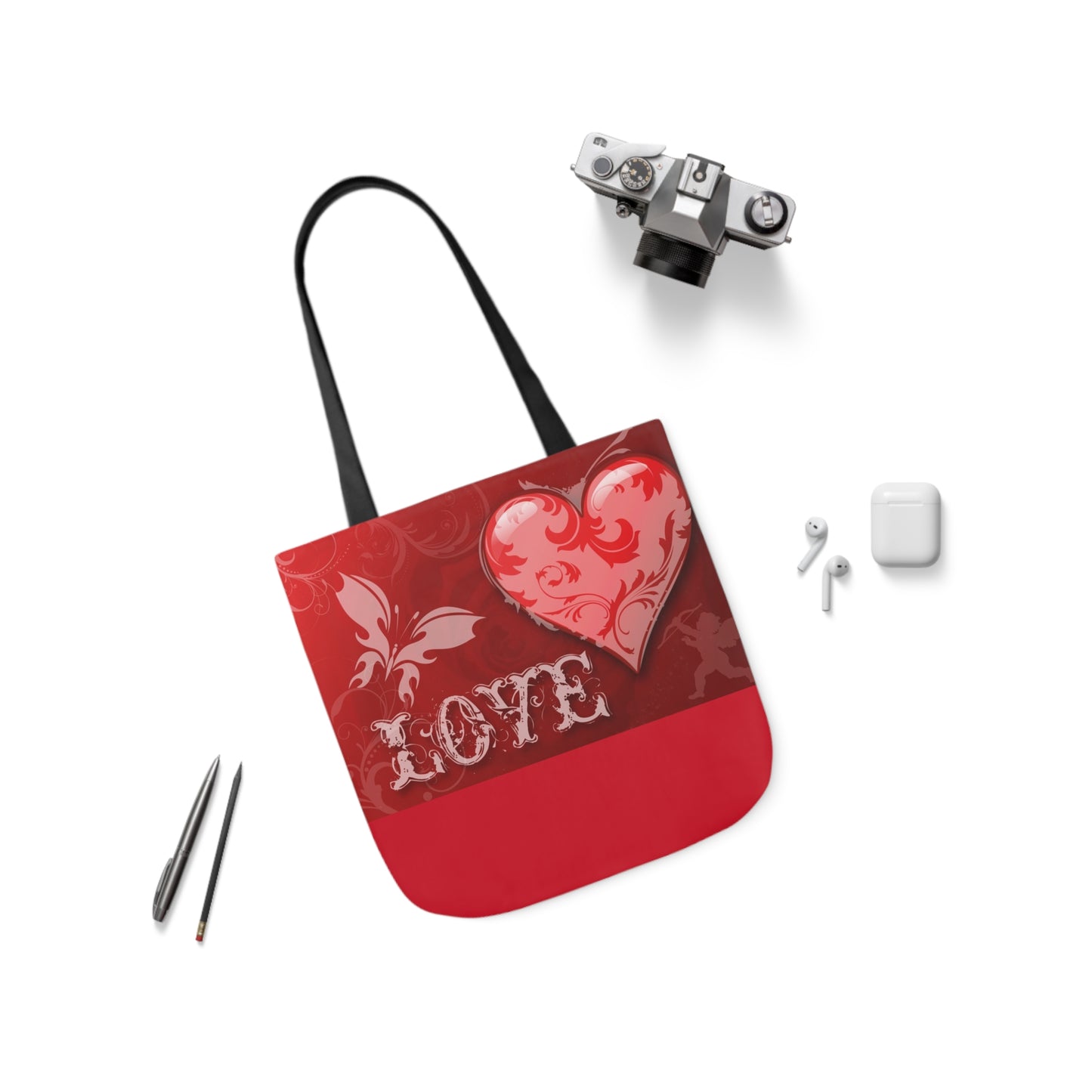 Valentines - Canvas Tote Bag, 5-Color Straps