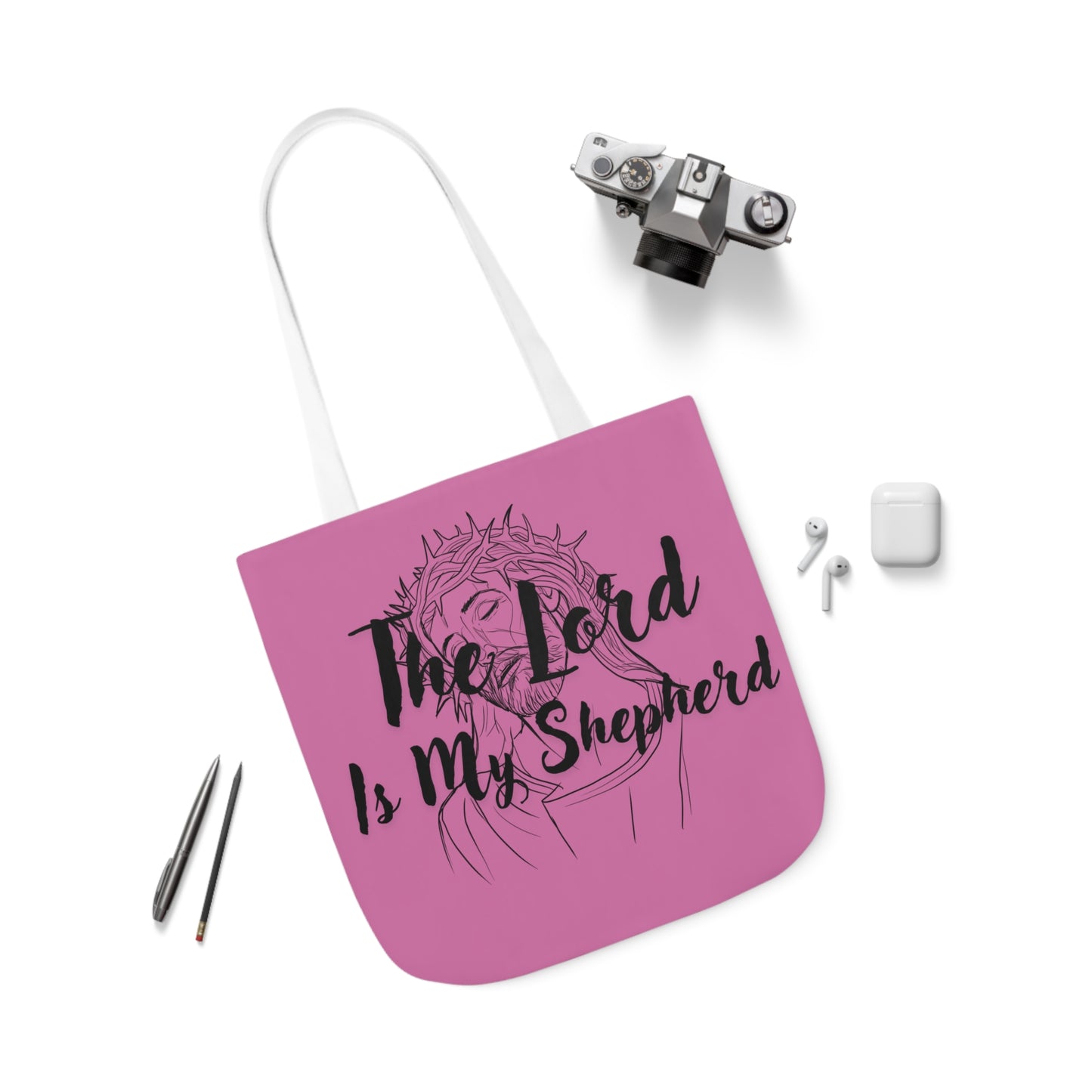 The Lord is My Shepherd - Canvas Tote Bag, 5-Color Straps - Religious