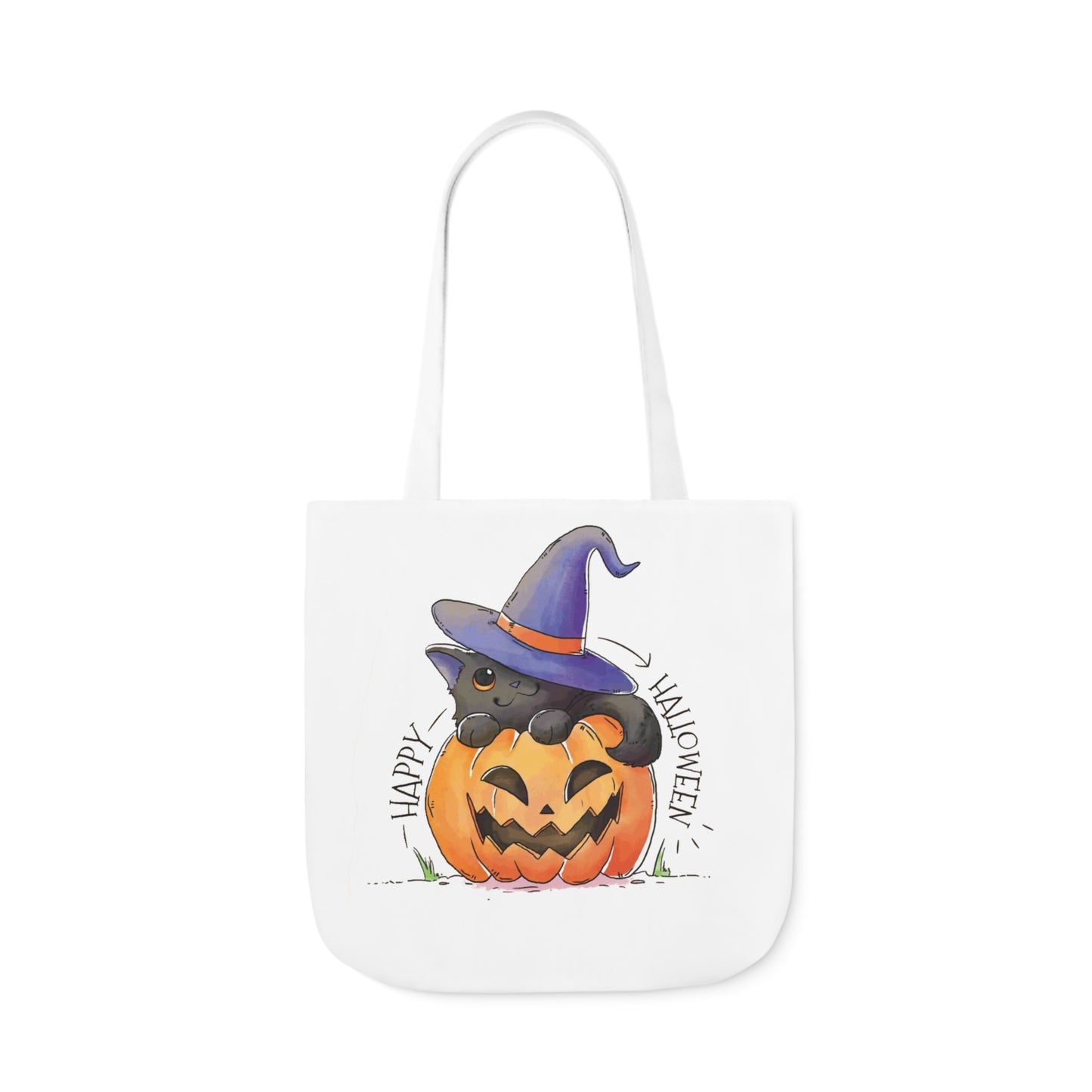 Happy Halloween - Canvas Tote Bag, 5-Color Straps - Halloween