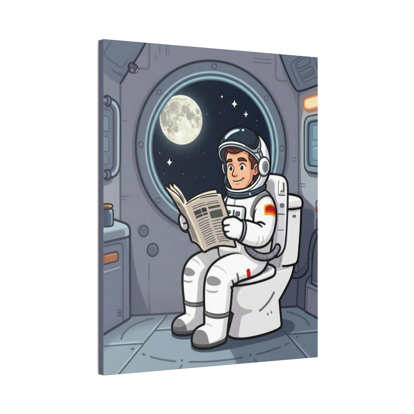 Space Library - Canvas Stretched, 0.75" - Wall Art 2026 - Bathroom Humor