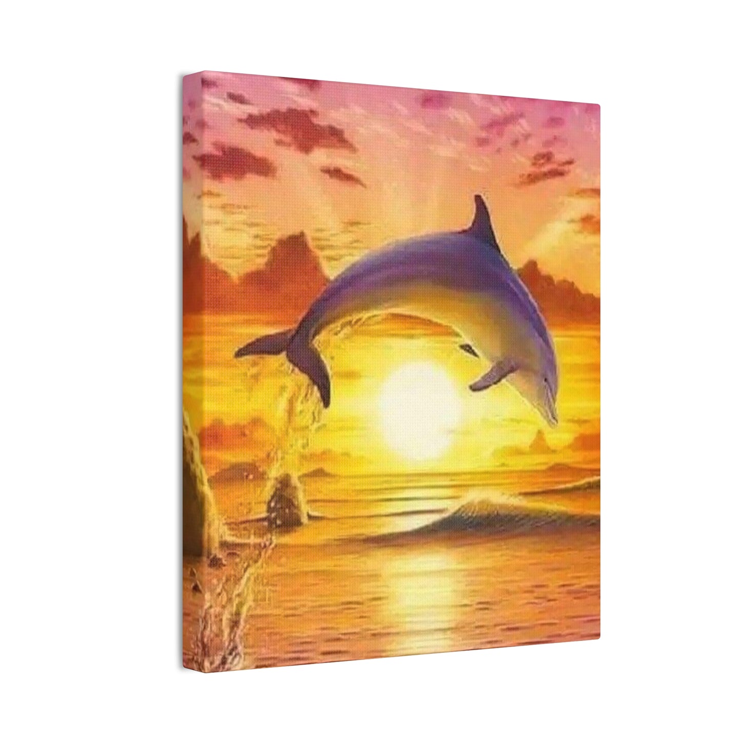 Dolphin - Canvas Stretched, 0.75"