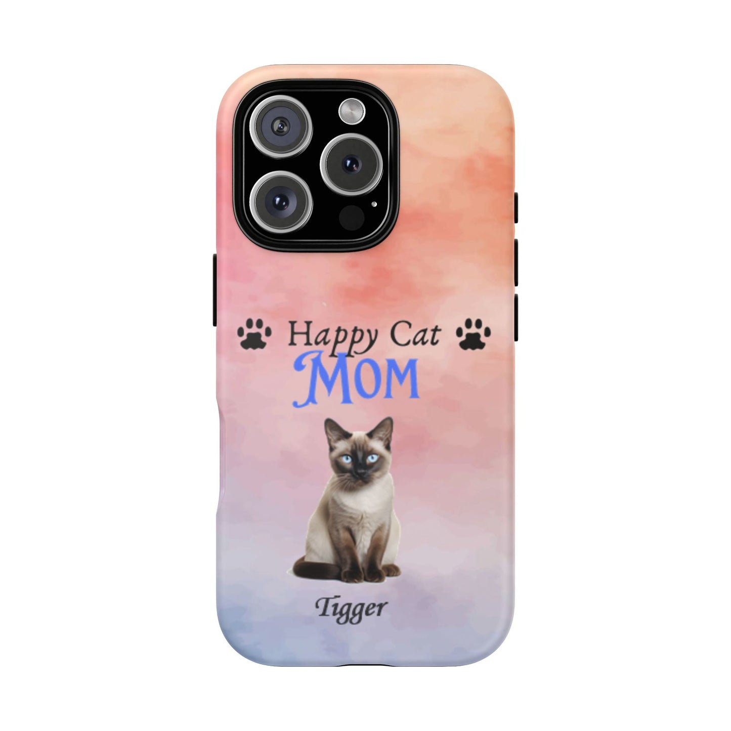 Happy Cat Mom - Personalized - Whimsical Phone Cases - Mother's Day