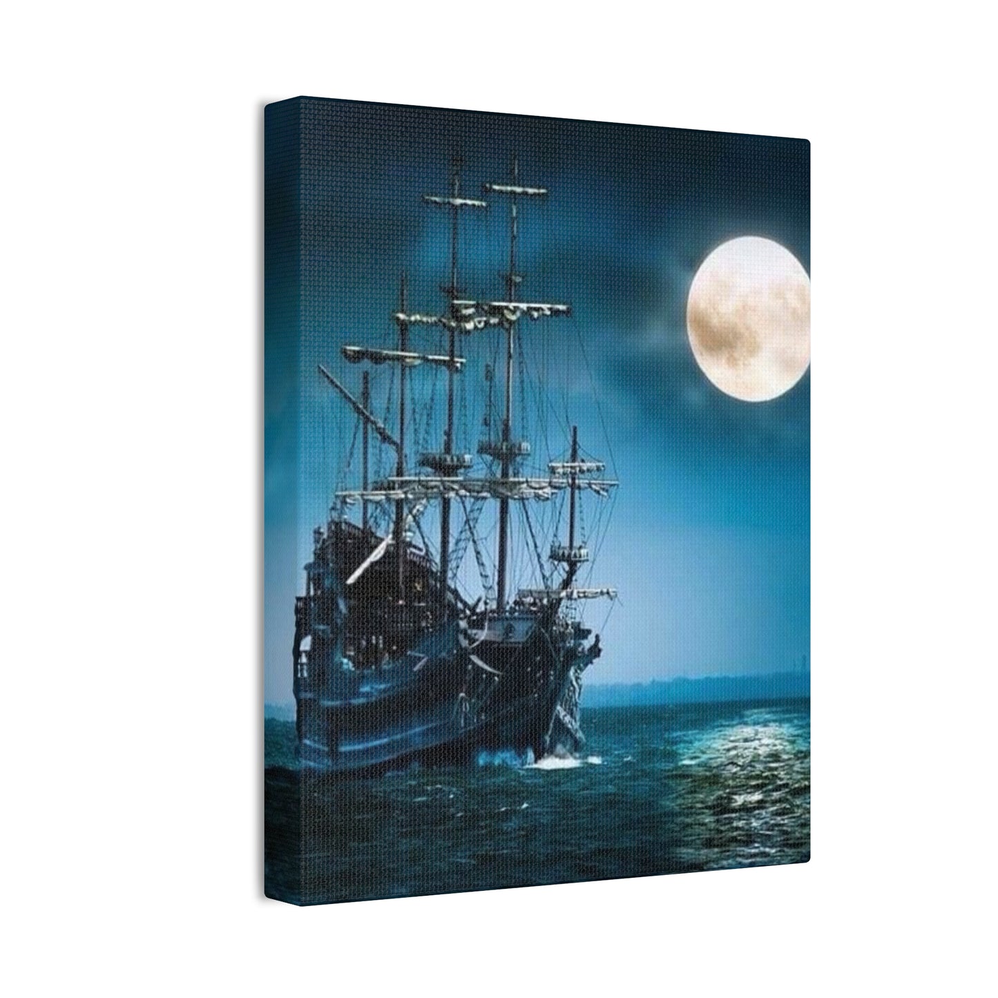 At Sea by Moonlight - Canvas Stretched, 0.75"