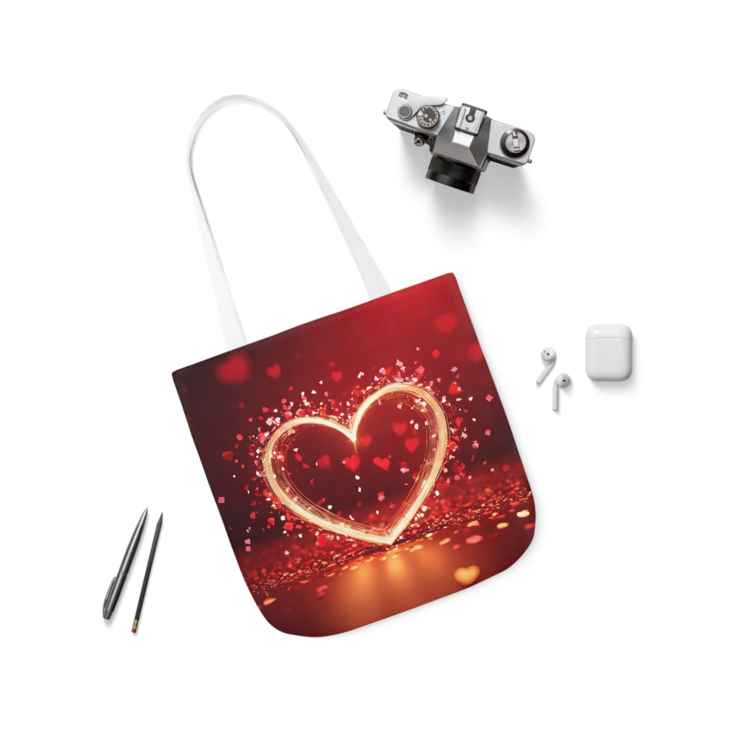 Valentines - Canvas Tote Bag, 5-Color Straps