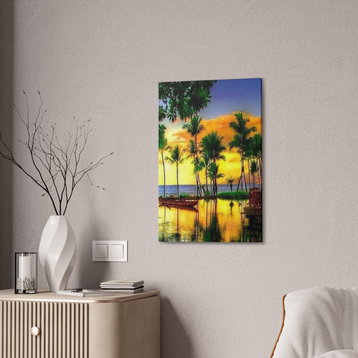 Island Lagoon - Canvas Stretched, 0.75"