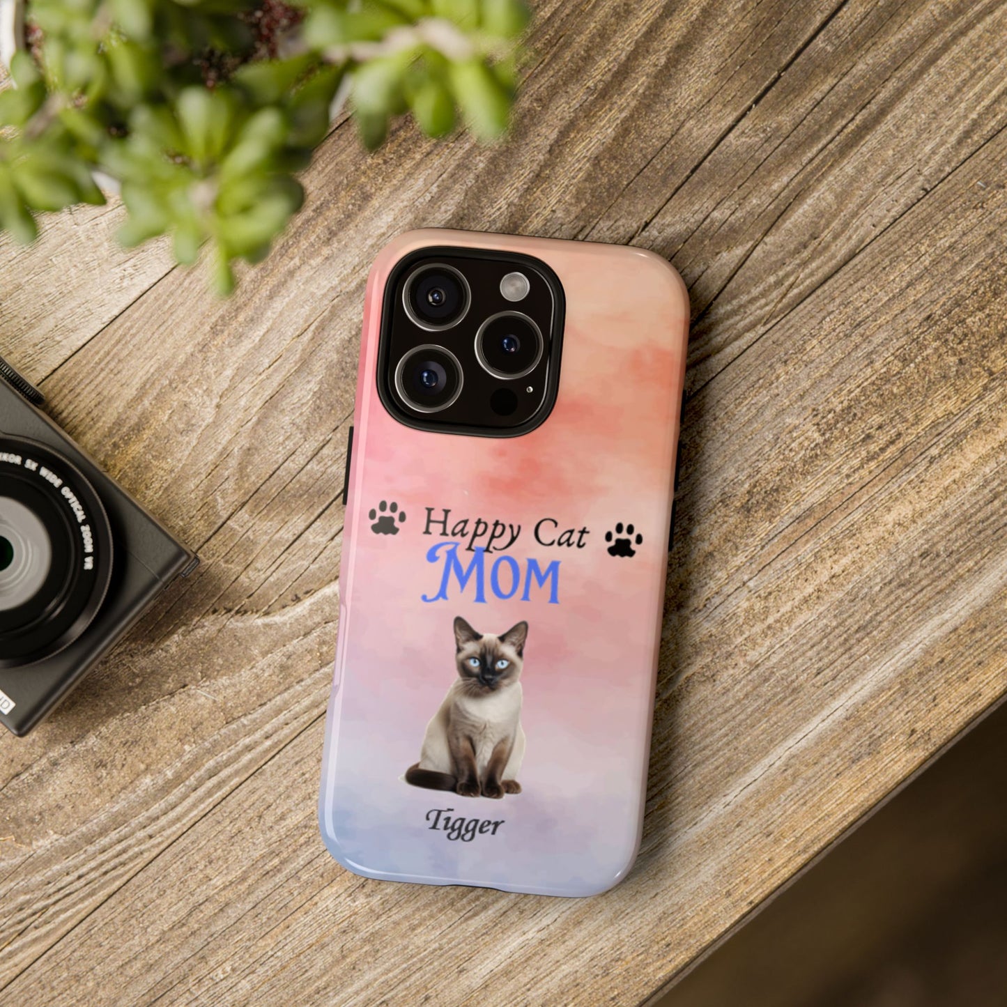 Happy Cat Mom - Personalized - Whimsical Phone Cases - Mother's Day