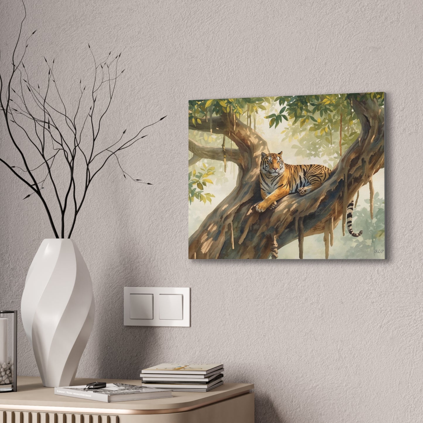 Tiger Lounging - Canvas Stretched, 0.75" - 2026 Wall Art - Animals