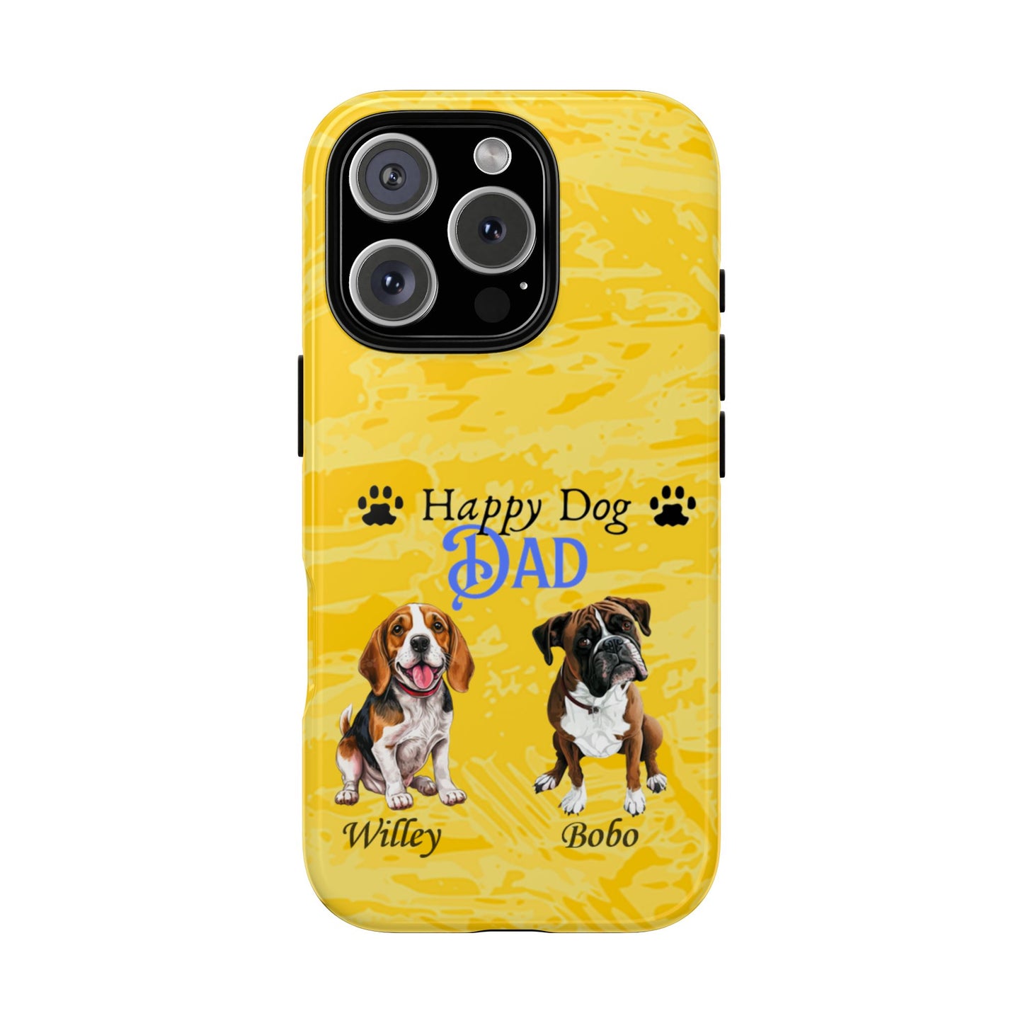 Happy Dog Dad - Personalized - Whimsical Phone Cases - Father's Day