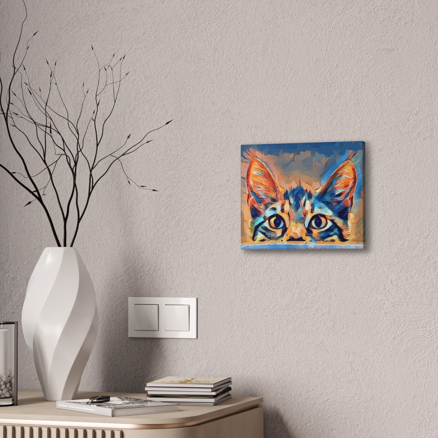 Spying Kitty - Canvas Stretched, 0.75"