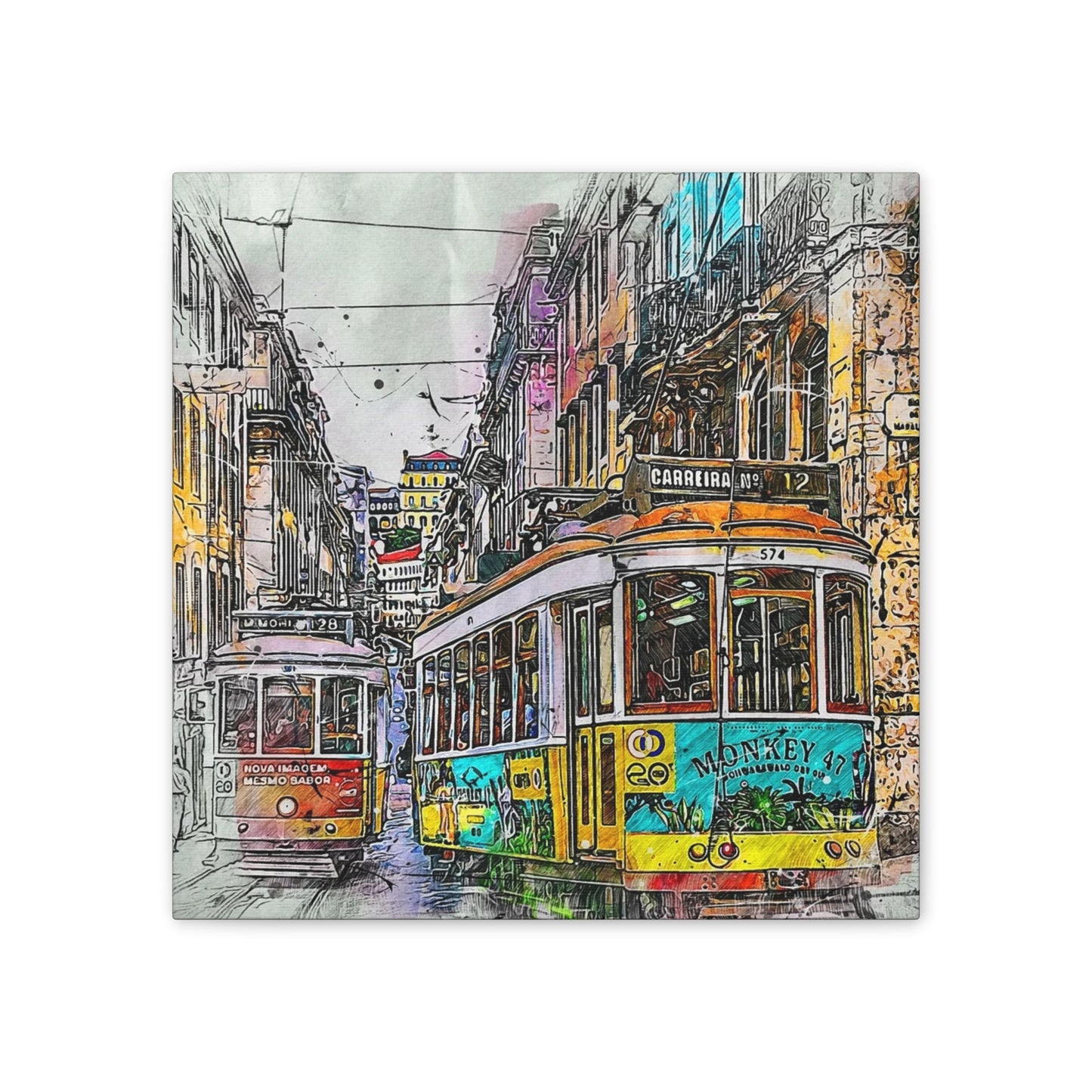 Street Cars - Canvas Stretched, 0.75"