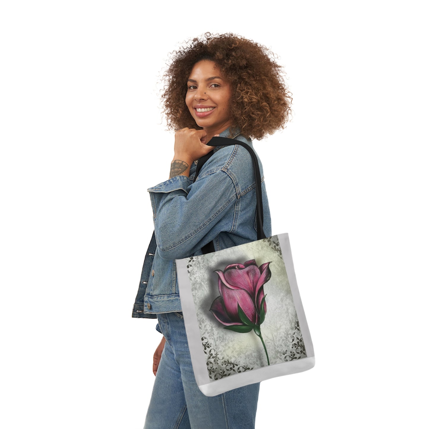 Rose - Canvas Tote Bag, 5-Color Straps