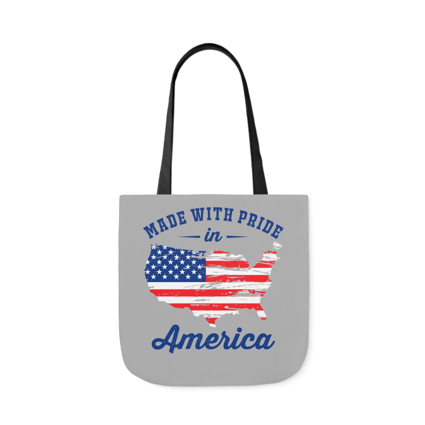 Made with Pride - Canvas Tote Bag, 5-Color Straps - Patriotic