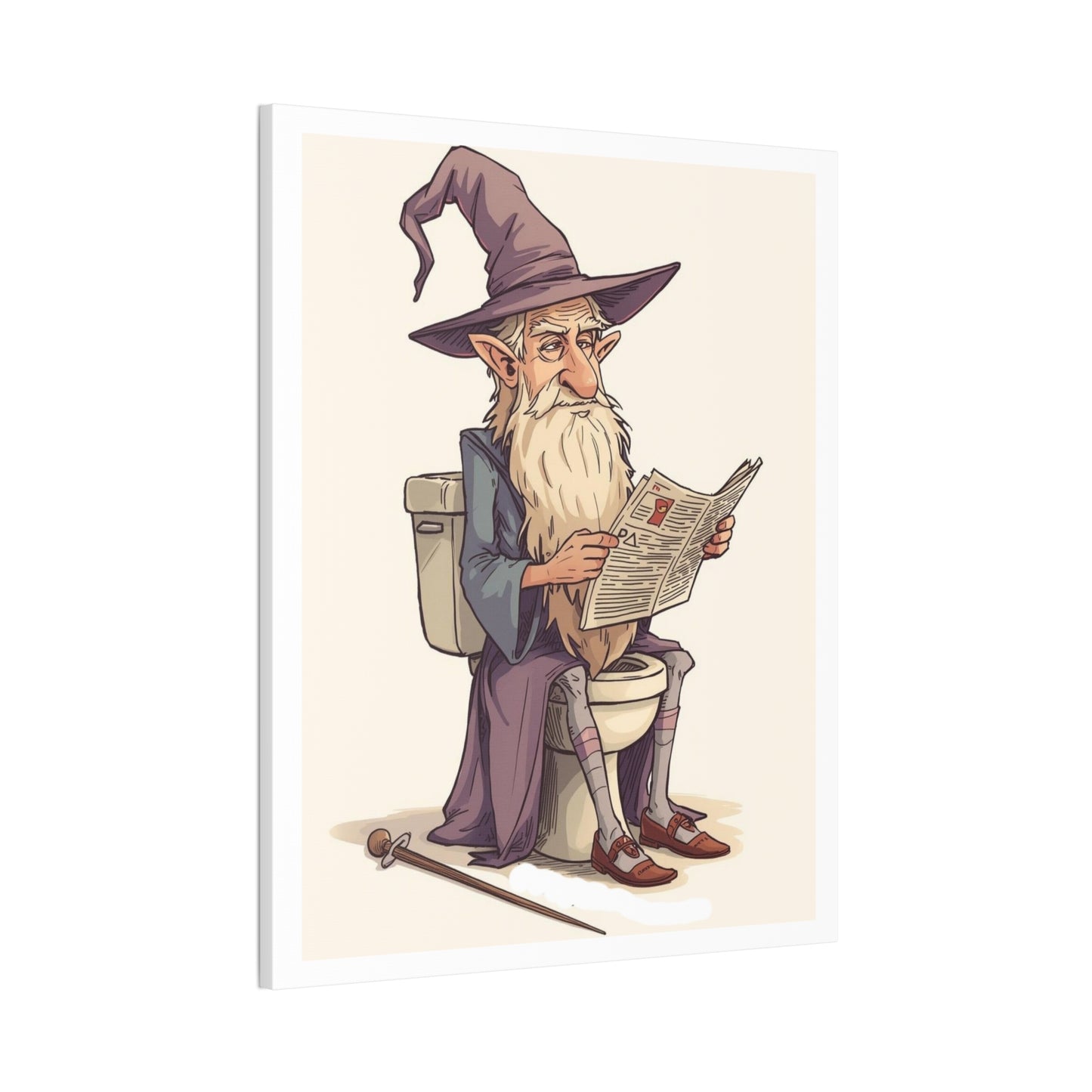 Wizard on the John - Canvas Stretched, 0.75" - Wall Art 2026 - Bathroom Humor