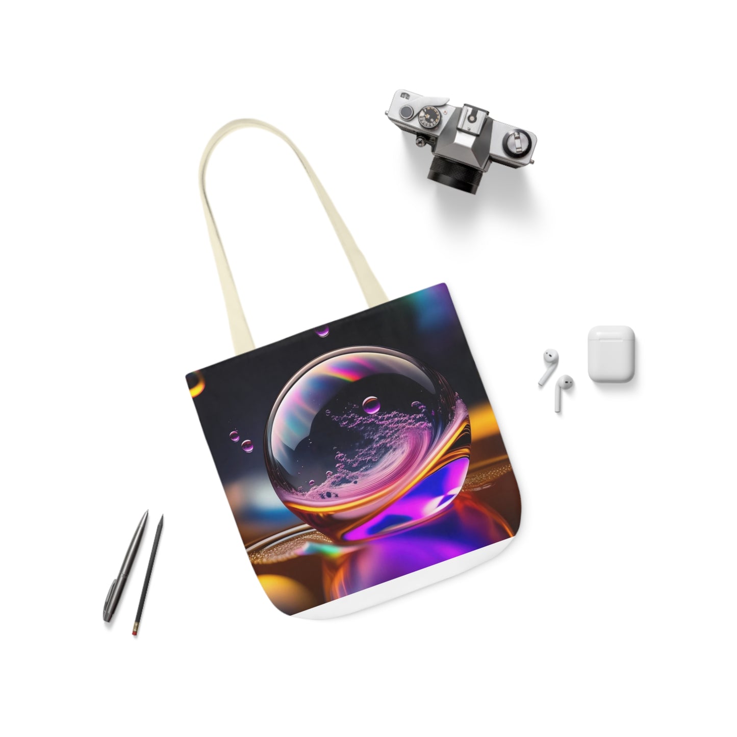 Glass Ball - Canvas Tote Bag, 5-Color Straps