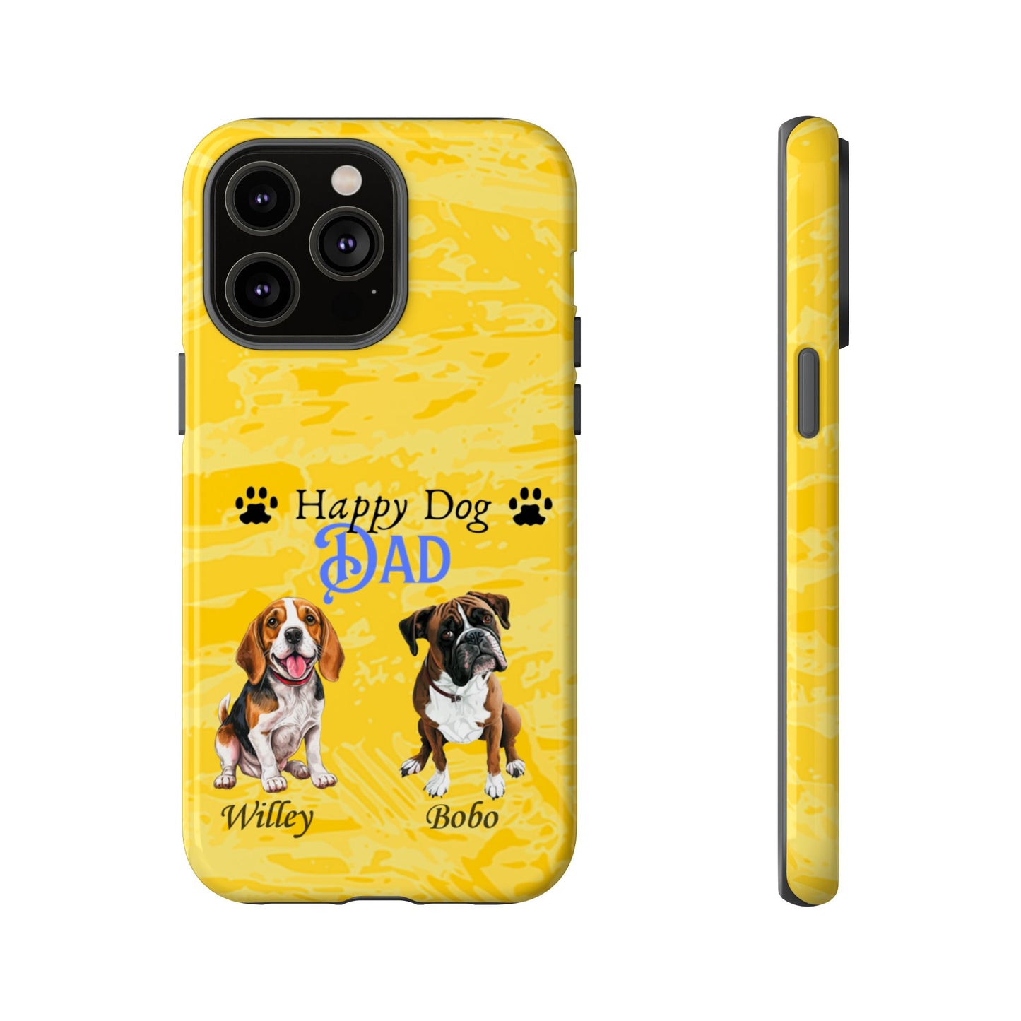 Happy Dog Dad - Personalized - Whimsical Phone Cases - Father's Day