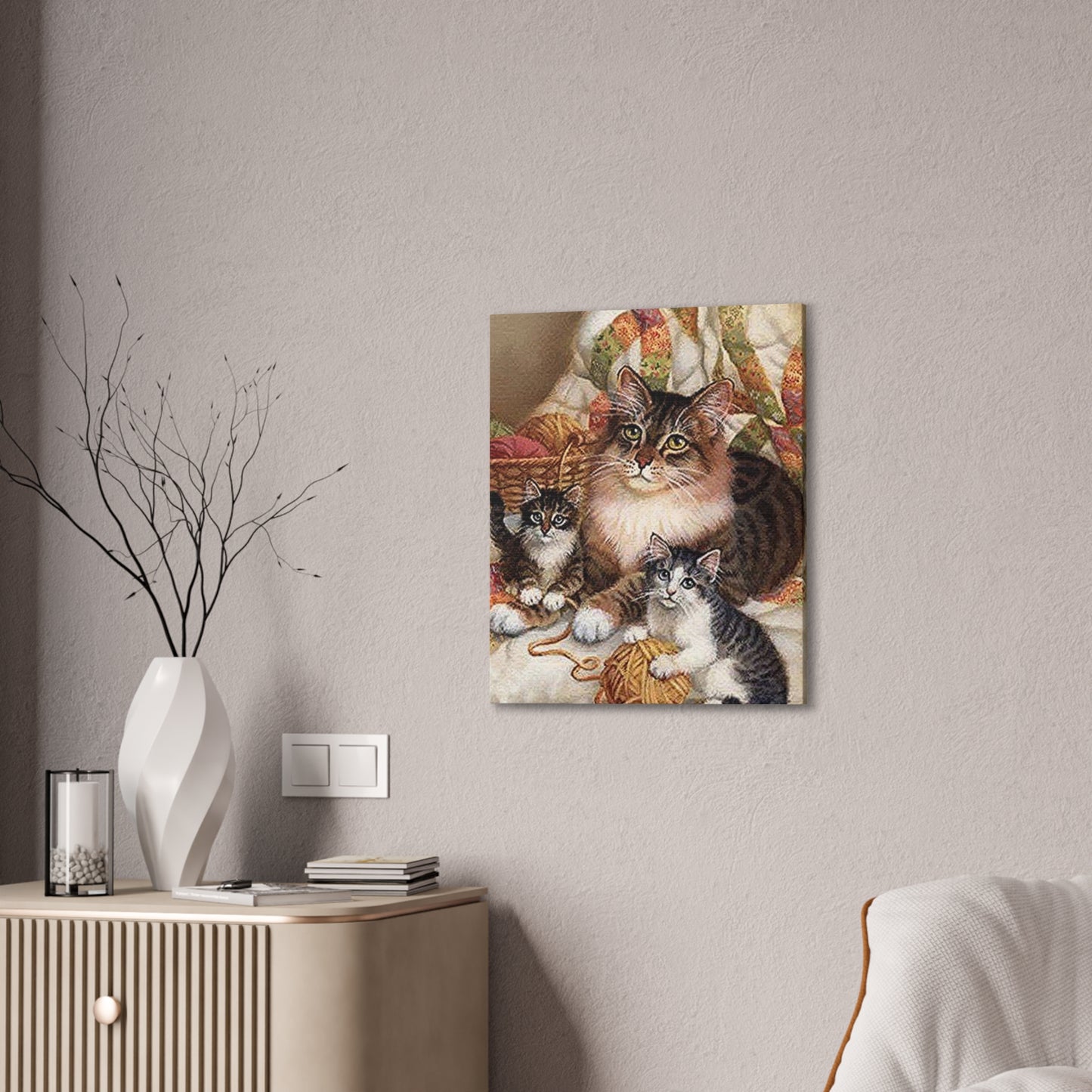 Kitty Family - Canvas Stretched, 0.75"