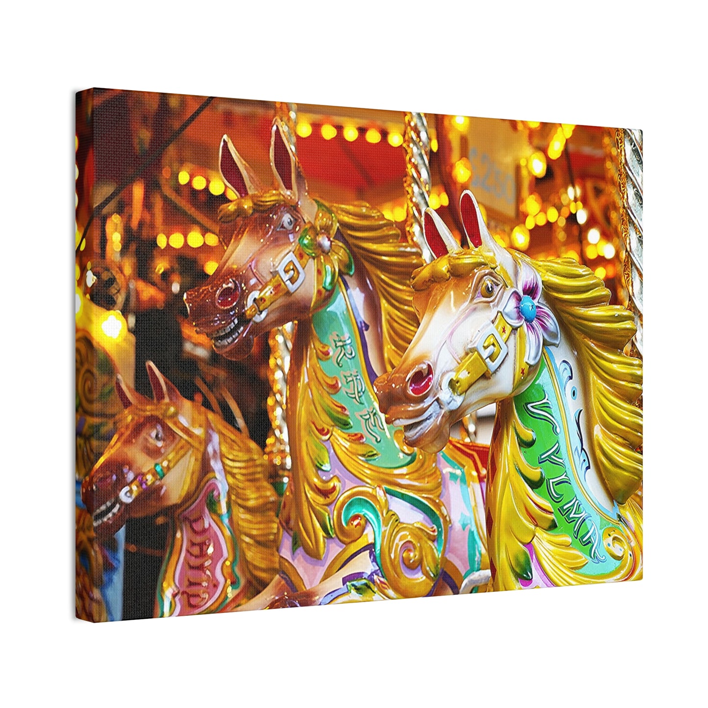 Carousel Horses 1 - Canvas Stretched, 0.75"