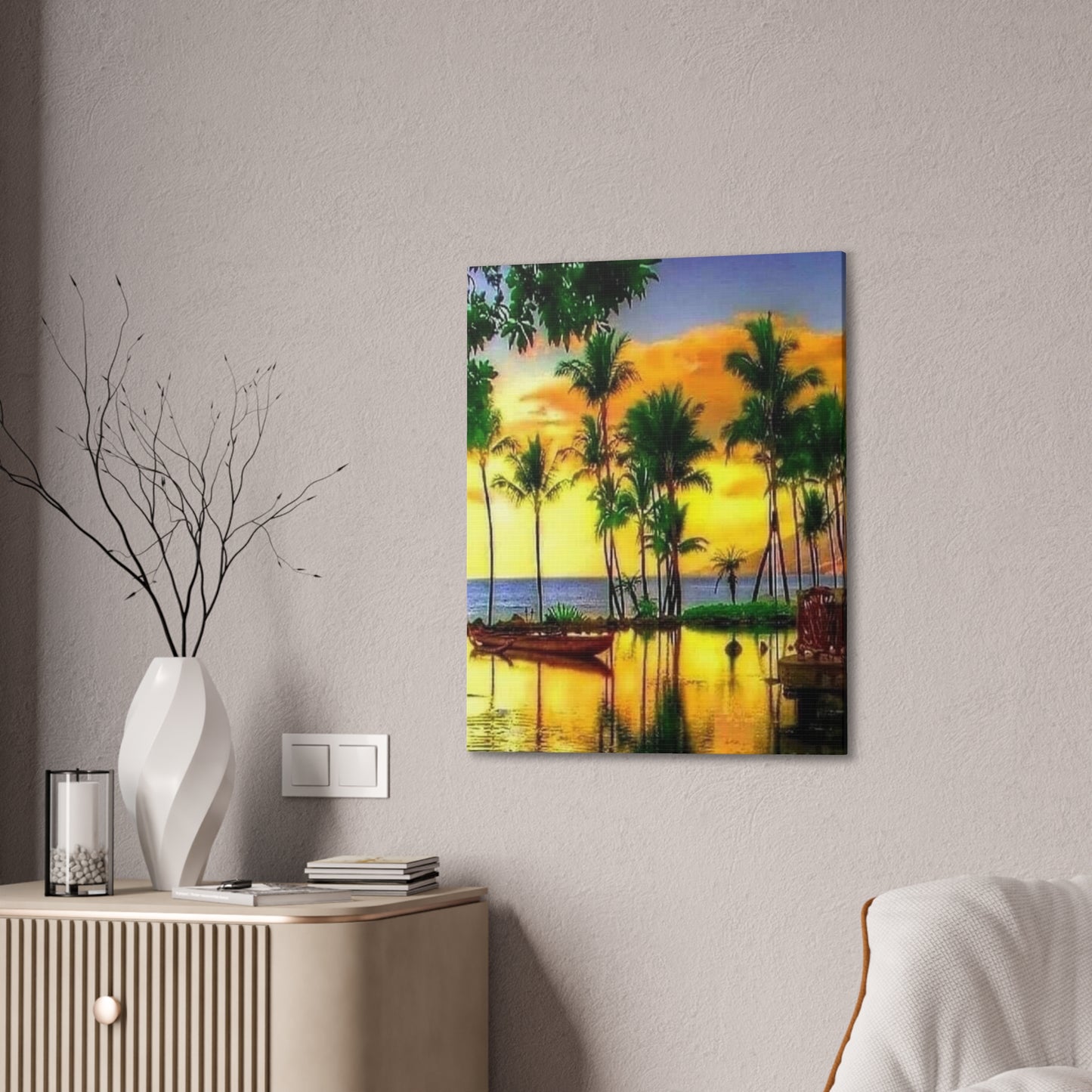 Island Lagoon - Canvas Stretched, 0.75"